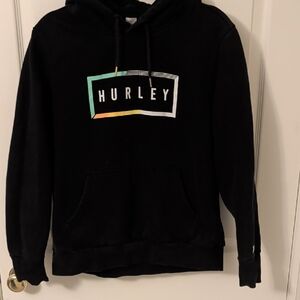 Hurley Black Hoodie with Multicolor Logo